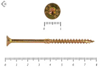 Саморезы Конструкционные, потай Torx, желтый цинк   4.5х 80 мм (20 шт) 