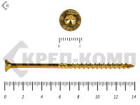 Саморезы Конструкционные, потай Torx, желтый цинк   6.0х140 мм (100 шт) 