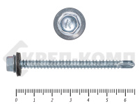 Саморез кровельный цинк, с шайбой EPDM, 5,5х 65 К КРЕП-КОМП (10шт)