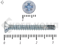 Саморез оконный со сверлом, Белый цинк, под автомат 3,9х32 Kn Фасовка (500шт)