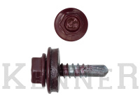 Саморез кровельный 4,8х19 RAL3005, красное вино Kn KENNER (300шт) Фасовка