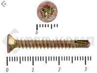 Саморез оконный со сверлом, Жёлтый цинк, под автомат 3,9х32 Kn (50шт)