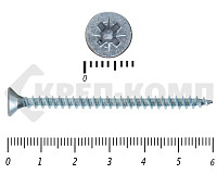 Саморез белый цинк POZY 4х60 Фасовка (300шт)