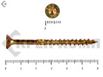 Саморезы Конструкционные, потай Torx, желтый цинк   4.5х 60 мм (200 шт) – фото